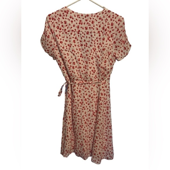 & Other Stories white and red floral print mini wrap dress ditzy print - Picture 6 of 14